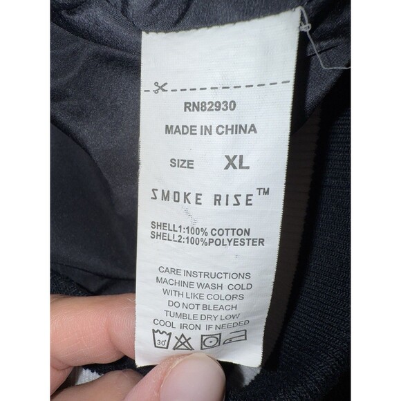 Smoke Rise Legendary Bear Varsity Jacket XL Navy White Embroidered Streetwear - Picture 12 of 13